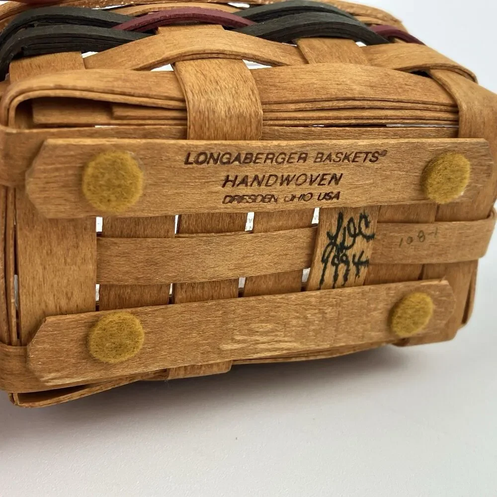 Longaberger Business Card Basket 1994 | /w Protector Home Storage VTG (17477)